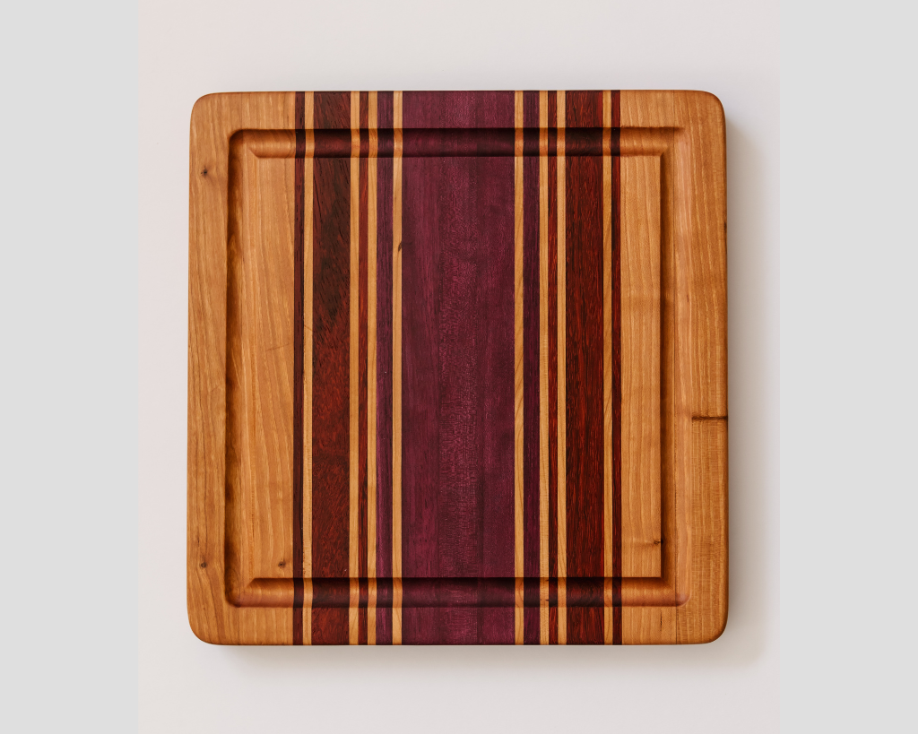 12"x12"x1" Syrah Series: Cherry Edge Grain Cutting Board