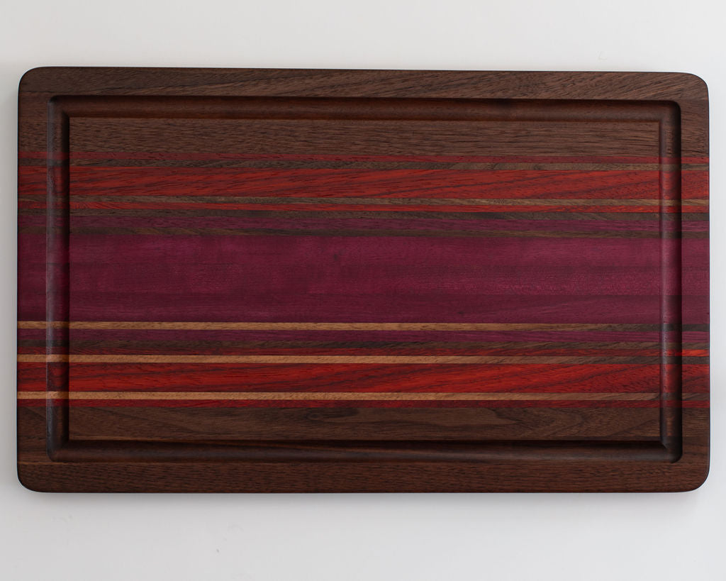 19"x 12"x 1" Merlot Series: Walnut Edge Grain Carving Board
