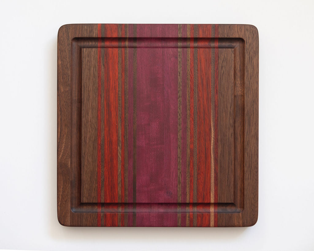 12"x 12"x 1" Merlot Series: Walnut Edge Grain Cutting Board