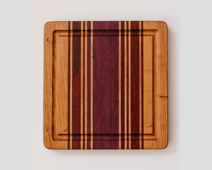 12"x12"x1"  Syrah Series: Cherry Edge Grain Cutting Board