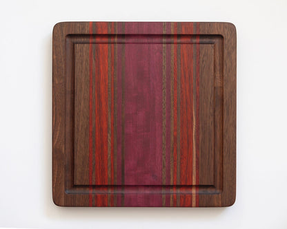 12"x 12"x 1" Merlot Series:  Walnut Edge Grain Cutting Board