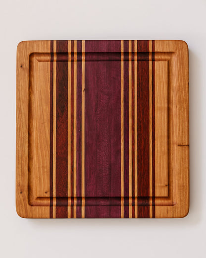 12"x12"x1"  Syrah Series: Cherry Edge Grain Cutting Board