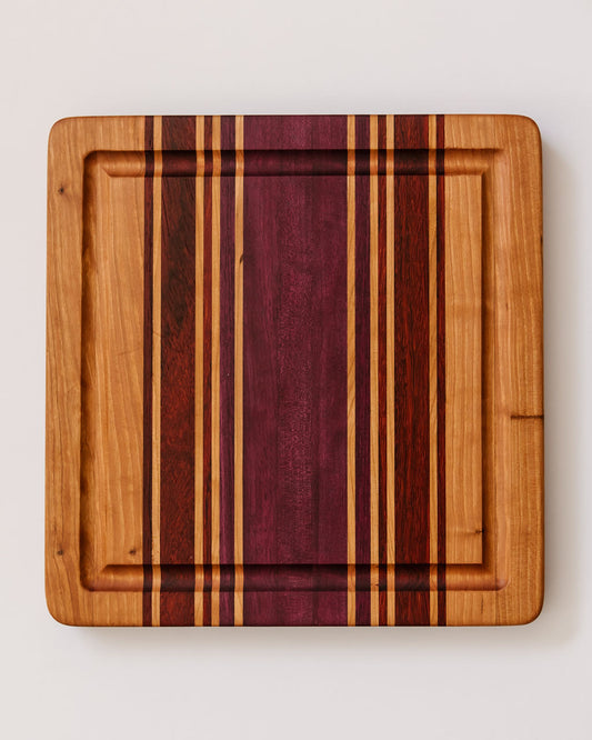 12"x12"x1"  Syrah Series: Cherry Edge Grain Cutting Board