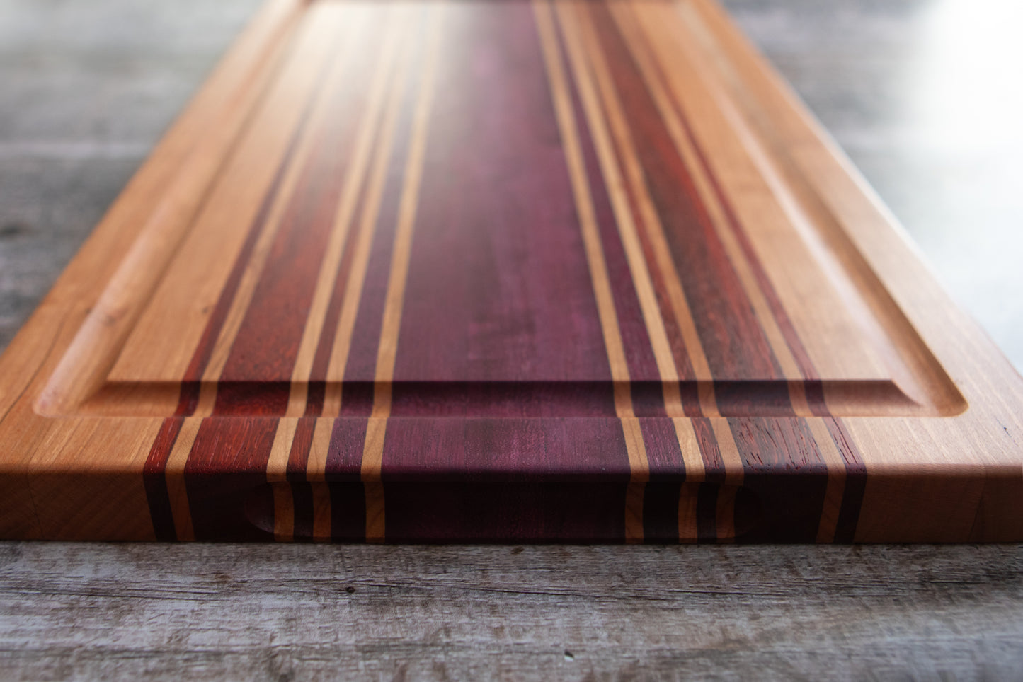 19"x 12"x 1"  Syrah Series: Cherry Edge Grain Carving Board