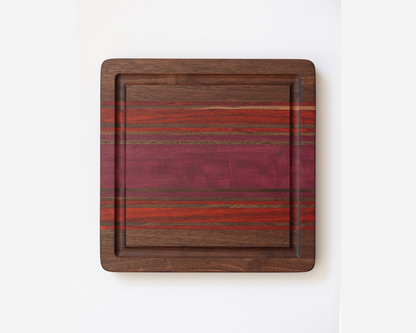 12"x 12"x 1" Merlot Series:  Walnut Edge Grain Cutting Board
