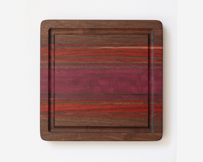 12"x 12"x 1" Merlot Series:  Walnut Edge Grain Cutting Board